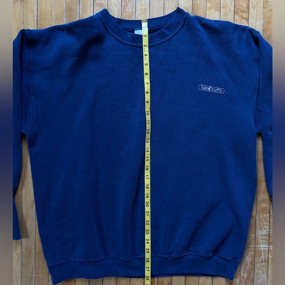 VTG 90s Handcuffs Skate Crewneck Navy Blue USA Made Sz. XL - Picture 8 of 13